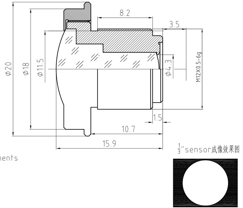 Disegno di obiettivi fisheye da 5 MP