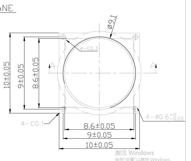 m9 Disegno portaobiettivo