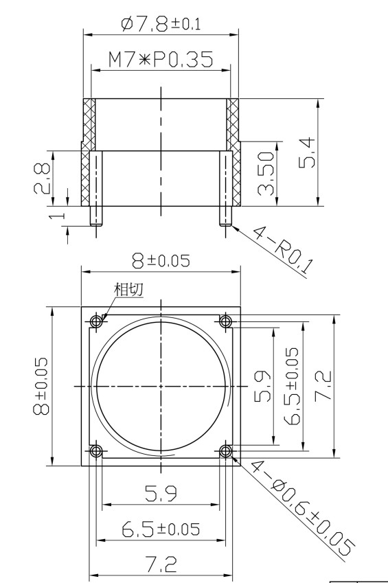 Disegno del portaobiettivo M7